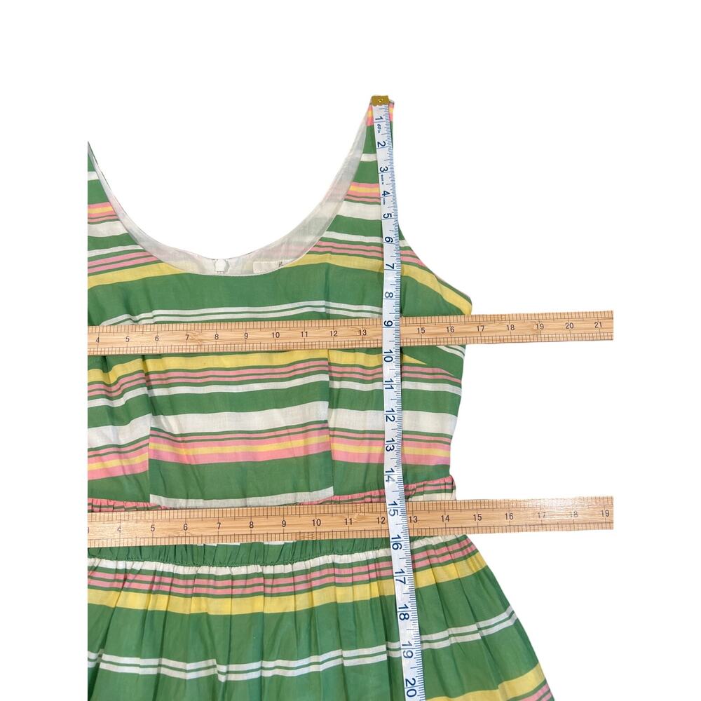 Boden Hattie Green and Pink Striped Fit and Flare Dress Women's Size 4 Pockets - Picture 11 of 11